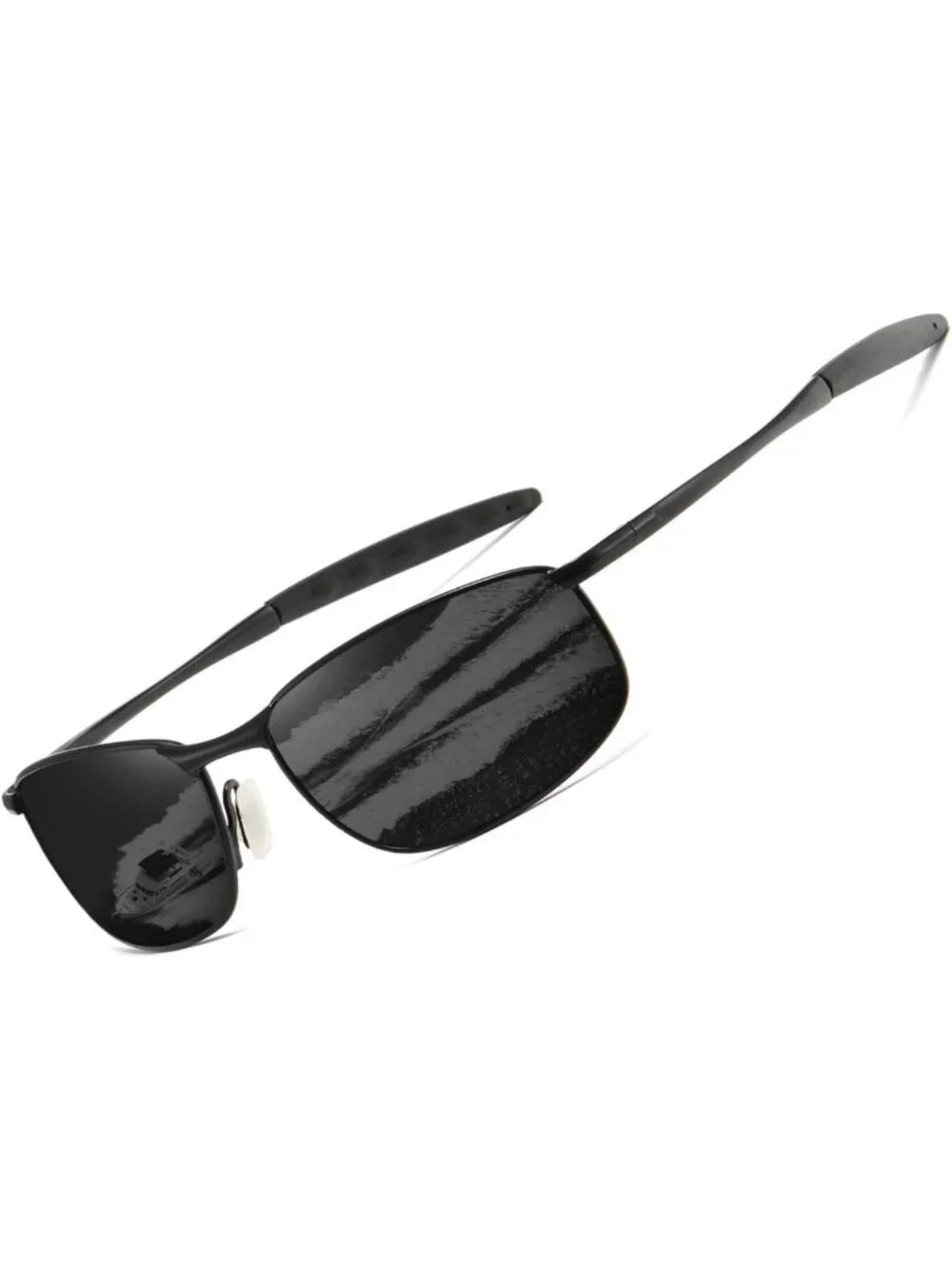 Men's Polarized Rectangular Sunglasses | UV400 Protection, Metal Frame, Retro